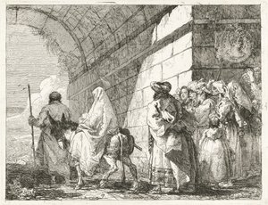 The Holy Family Passes under a City Arch by Giovanni Domenico Tiepolo