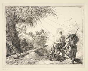 The Holy Family on a Rocky Path, from the series Idee pittoresche sulla fuga in Egitto (Flight into Egypt) by Giovanni Domenico Tiepolo