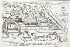 View of the Belvedere Gardens in the Papal Palace, Vatican