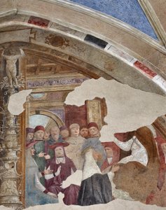 Representation of St. Catherine of Siena in front of Pope Gregory XI in Avignon