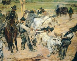 Branding of Young Bulls in Maremma (detail)