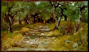The Path Between Olives. Painting by Giovanni Fattori