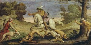 Hunting Hares, 1615 by Giovanni Francesco Barbieri