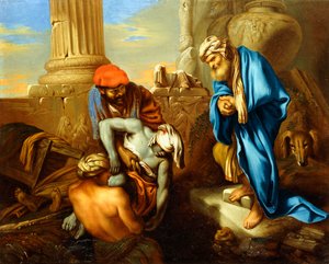 Tobit Burying the Dead in Defiance of the Orders of Sennacherib by Giovanni Francesco Castiglione