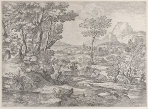 Three Boys in a Landscape with a Town in the Background by Giovanni Francesco Grimaldi