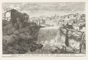 Waterfall in the Aniene River near Tivoli by Giovanni Francesco Venturini