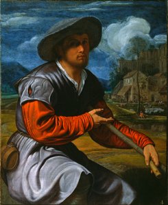 Shepherd with a Flute by Giovanni Girolamo Savoldo