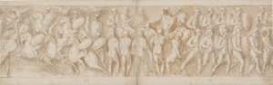 Roman Cavalry; a Severed Head and a German Prisoner are Brought Before the Emperor; Romans Advancing