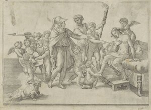 Wedding of Alexander and Roxana by Giovanni Jacopo Caraglio (attributed to)
