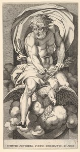 Plate 3: Jupiter Emerging from a Niche, Riding an Eagle and Holding a Thunderbolt by Giovanni Jacopo Caraglio