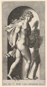 Prosperpina, Standing in a Niche, Turning to the Right While Holding Mantle by Giovanni Jacopo Caraglio