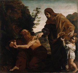 Elijah Receiving Bread from the Widow of Zarepath by Giovanni Lanfranco