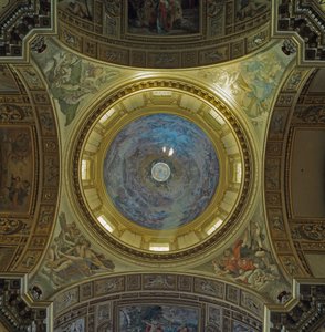 Interior View of Cupola of Maderno with Frescoes