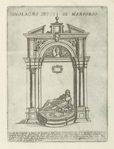Fountain with the Statue of Marforio (Moderne en antieke monumenten en bouwwerken in Rome) by Giovanni Maggi