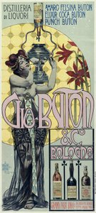 Advertising Poster of the Liquor Distillery Gio Buton and C Bologna