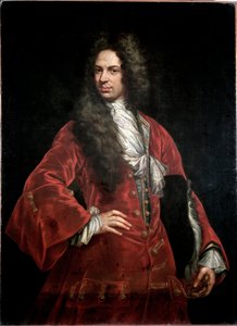 Portrait of a Gentleman in Red Costume by Giovanni Maria delle called Mulinaretto Piane