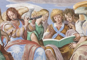 Angels singing and playing (detail)