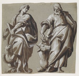 The Evangelists John and Luke by Giovanni Mauro della Rovere