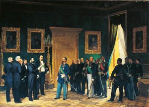 Victor Emmanuel of Savoy Receiving Tuscan Envoys with the Decree of the Annexation of Tuscany to the Italian Kingdom by Giovanni Mochi