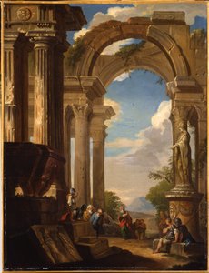 Capriccios of Roman Ruins with Figures