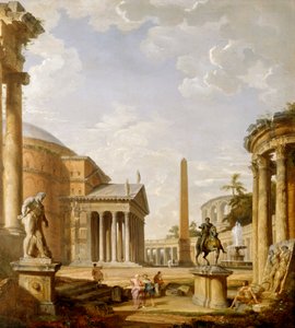 Capriccio of Roman ruins with the Pantheon
