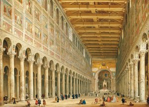 Interior of San Paolo Fuori le Mura, Looking Towards the Altar by Giovanni Paolo Pannini