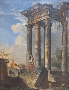 Ruins with Shepherds by Giovanni Paolo Pannini