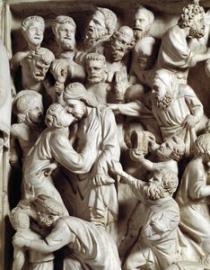 Detail of the Reliefs of the Chair by Giovanni Pisano: The Kiss of Judas (Detail) by Giovanni Pisano