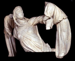 Funerary Monument to Margaret of Brabant Raised in the Air by Two Angels by Giovanni Pisano