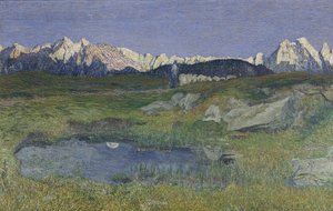 Alpine Landscape at Sunset by Giovanni Segantini