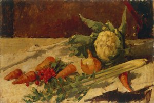 Still Life with Carrots by Giovanni Segantini