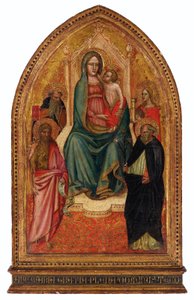 The Madonna and Child enthroned with Saints Barbara, Dominic, John the Baptist and Anthony Abbot
