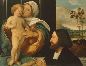 Madonna with Child and devotee