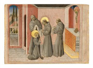 The Investiture of Saint Clare: the Saint receiving the clothes of her Order from Saint Francis