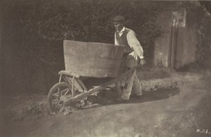 Male Peasant with Wheelbarrow by Giraudon