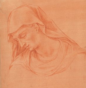 Head of a Mourning Woman in Profile to the Left by Girolamo Macchietti