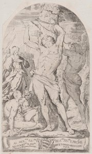 Saint Sebastian Being Tied to a Tree by Girolamo Pedrignani