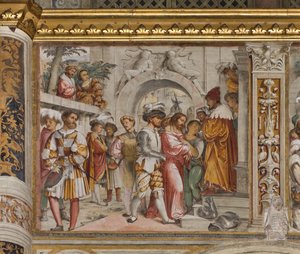 Central Nave, Fifth South Span, Christ Before Pilate, Girolamo Romanino by Girolamo Romanino