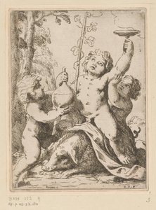 Bacchanal with Three Young Men by Girolamo Scarselli