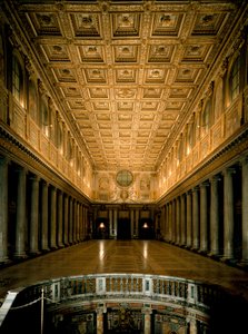 View of the Central Nave and the Ceiling of the Basilica of Santa Maria Maggiore, Rome