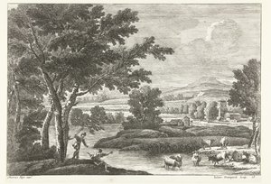 Landscape with Shepherds and Cattle by Water (Italian Landscapes)