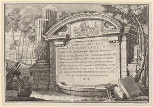 Classical Ruins in a Landscape: Frontispiece by Giuliano Giampiccoli and Giovanni Battista Tiepolo