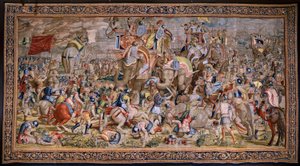 The Battle at Zama (Flemish Tapestry) by Giulio (after) Romano