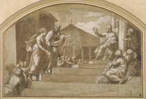Martha Bringing Mary Magdalene to Christ by Giulio (attr. to) Romano