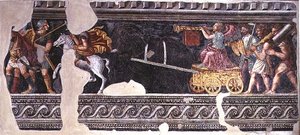 Fragment of a scene of a triumph by Giulio (school of) Romano