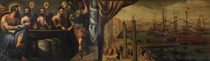 Saint Mark assists three Magistrates in recruiting the militia for the fleet, ca 1586 by Giulio Angolo del Moro