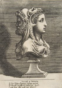 Bust of Hercules and Dejanira by Giulio Bonasone