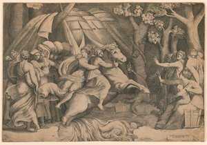 Clelia Crossing the Tiber by Giulio Bonasone