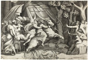 Cloelia Crossing the Tiber by Giulio Bonasone