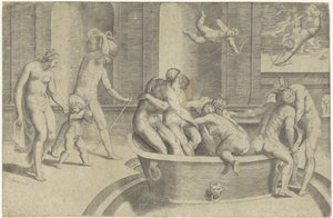 Men and Women in a Large Bathtub